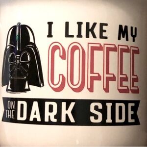 Lg. Coffee Mug: 18oz. Humorous Stars War Darth Vader “Coffee on the Dark Side”